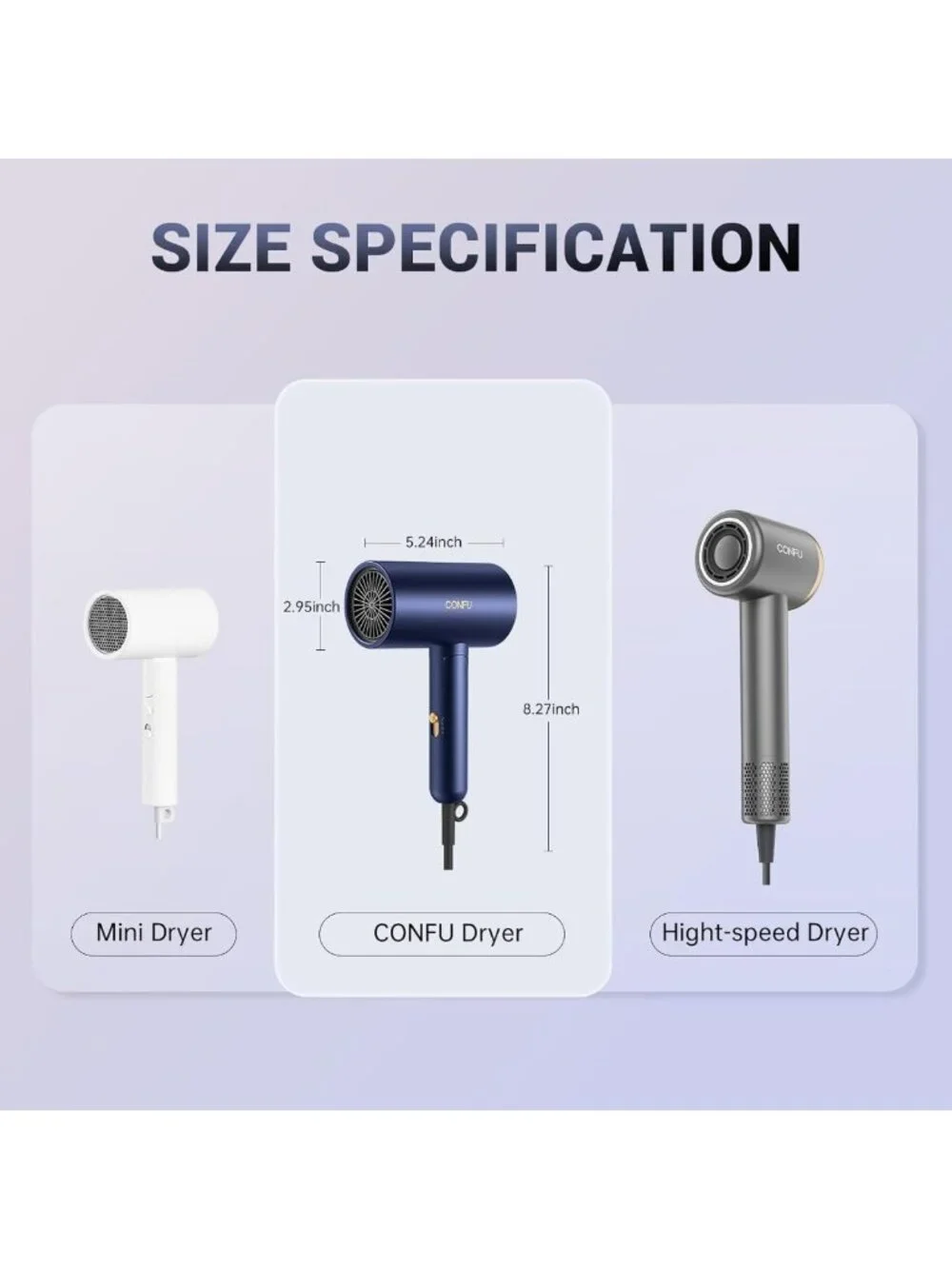 1500W Fast Drying Hair Dryer with Diffuser for Curly Hair, Compact & Portable